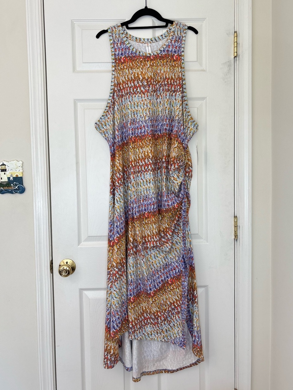 Daily Practice Anthropologie Treasure Knit Multicolor Abstract Ruched Dress